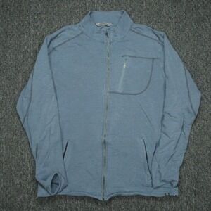tasc Performance Jacket Mens Large Blue Bamboo Blend Full Zip Pockets
